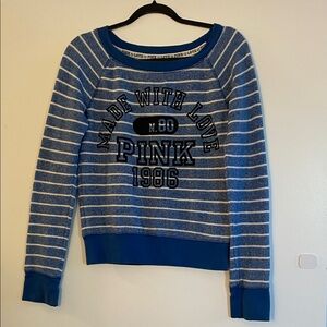 PINK Victoria's Secret Blue and White Striped Sweater